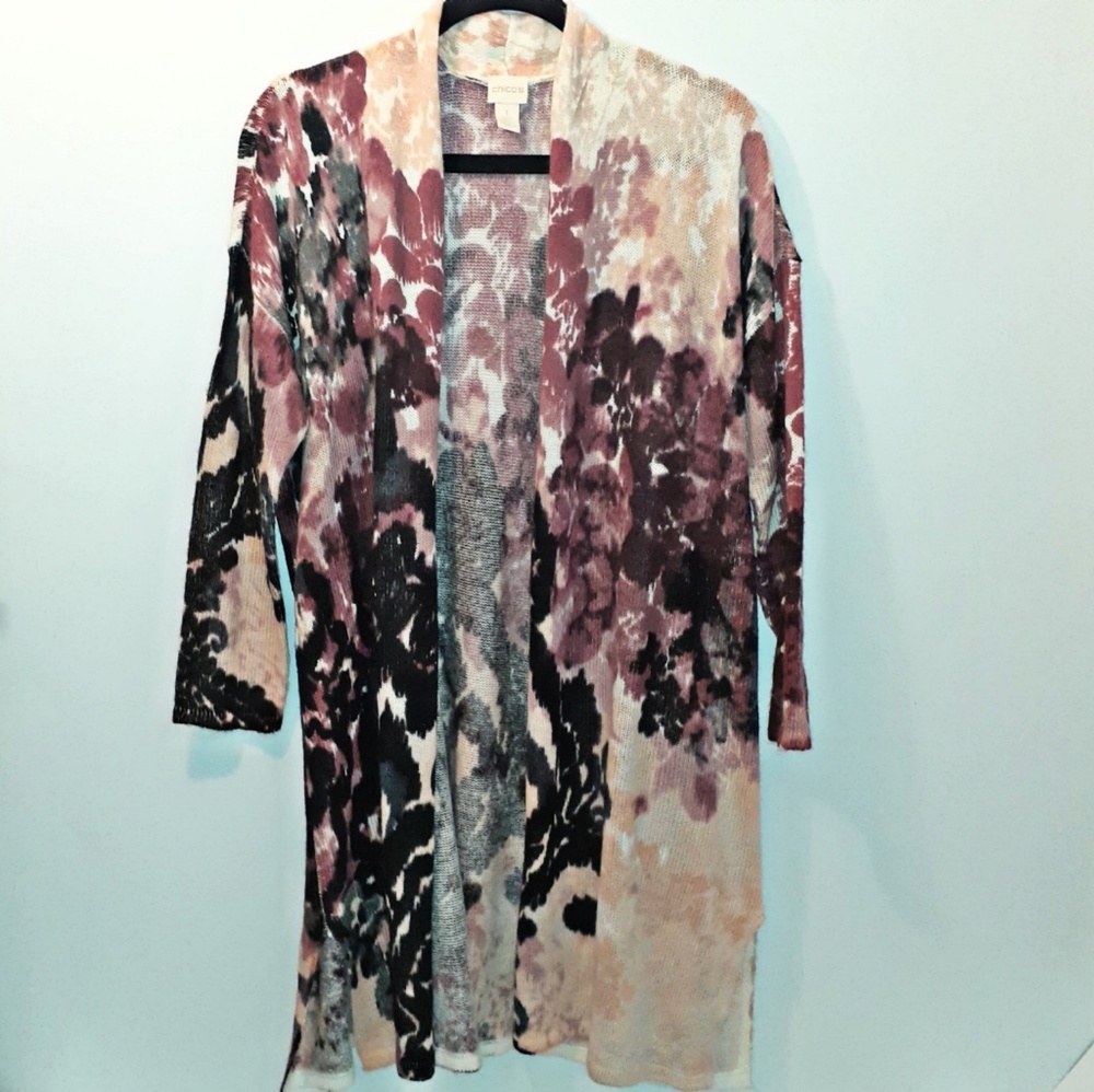 💐Chico's light 3/4 sleeve long cardigan